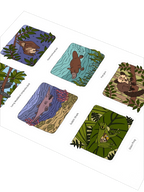 Set of colorful animal stickers on a white background