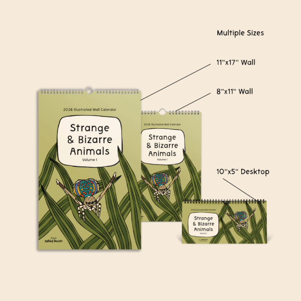 8"x11" Strange and Bizarre Animals 2026 Calendar